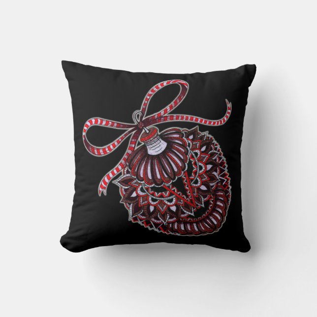 Ornament with Text Throw Pillow (Front)
