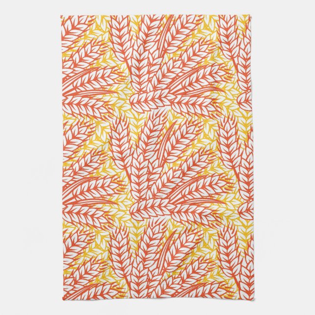 Ornament with wheat ears kitchen towel (Vertical)