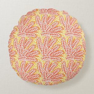 Ornament with wheat ears round pillow