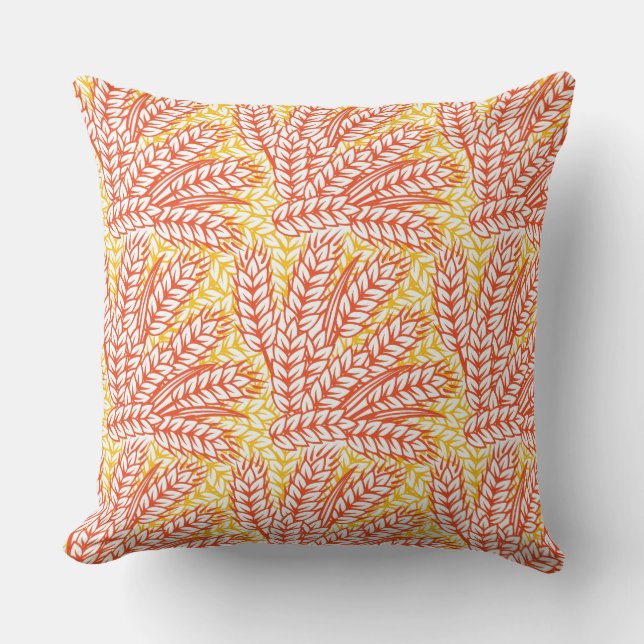 Ornament with wheat ears throw pillow (Front)