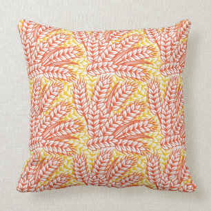 Ornament with wheat ears throw pillow