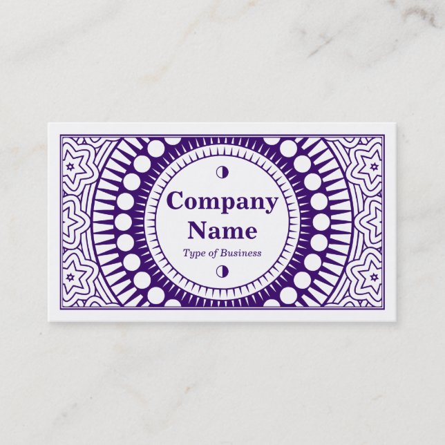 Ornamental 01 - Deep Purple on White Business Card (Front)