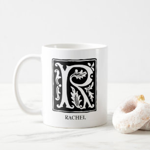 Ornamental Alphabet Letter R Monogrammed Coffee Mug