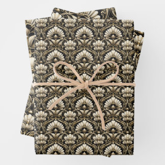 Ornamental Art Deco – Noir | Decorative Luxe Wrapping Paper Sheet