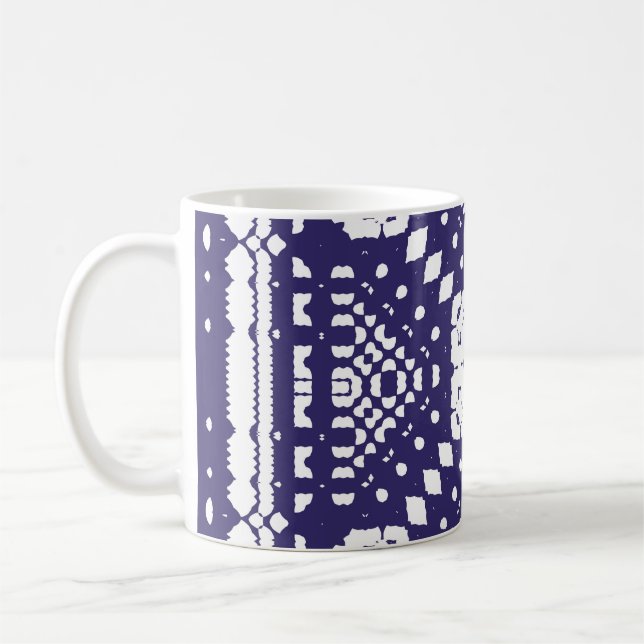 Ornamental azulejo portugal tiles decor. hand draw coffee mug (Left)
