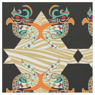 ornamental birds & zebra fabric