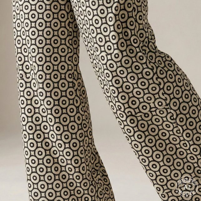 Ornamental Black And Beige Geometric Pattern Fabric (Creator Uploaded)