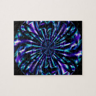 Ornamental   Blue and Purple Fractal Art Jigsaw Puzzle