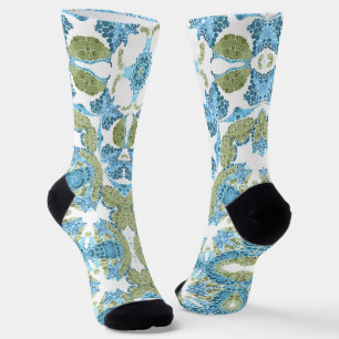 ornamental blue green white decor decoration socks