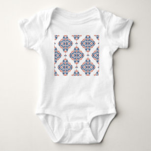Ornamental Blue Orange: Vintage Seamless Baby Bodysuit