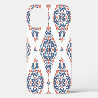 Ornamental Blue Orange: Vintage Seamless iPhone 12 Case