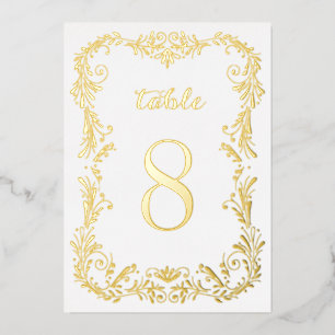 Ornamental Boho floral sketch border Table Numbers