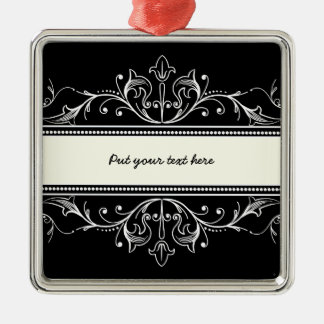 Ornamental border black white custom ornament