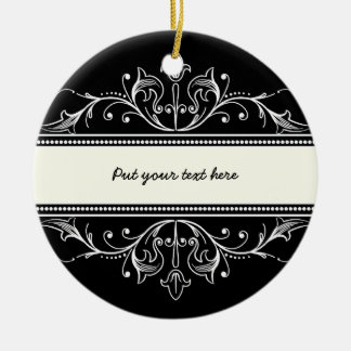 Ornamental border black white custom ornament