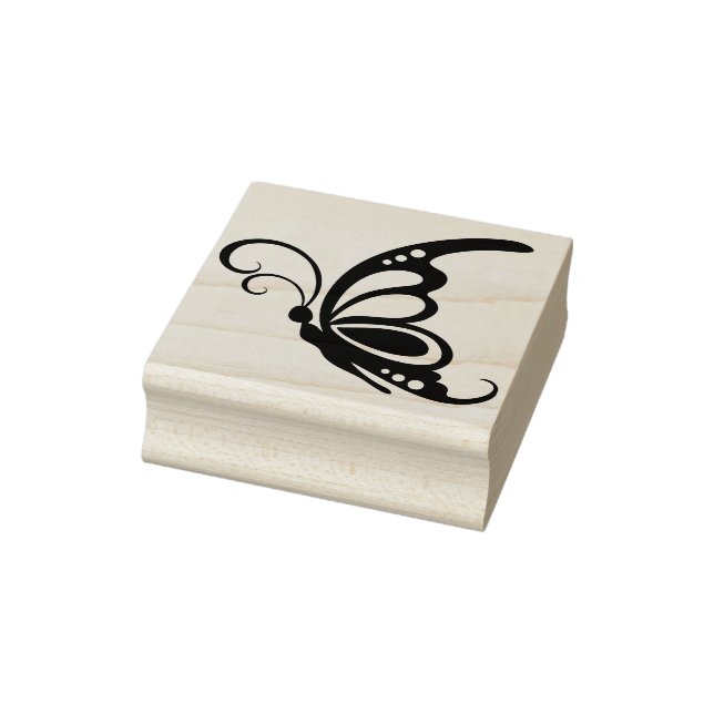 ornamental butterfly profile art stamp (Stamp)