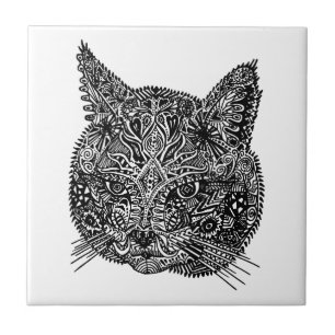 Ornamental Cat Head Tile