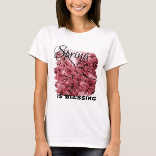 Ornamental Cherry Branches Pink Stylized T-Shirt