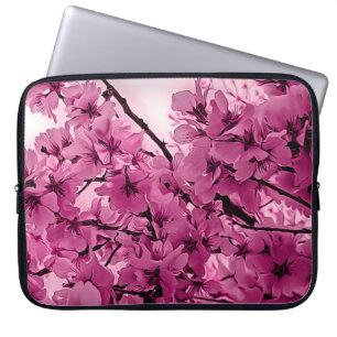 Ornamental Cherry Branches Purple Stylized Laptop Sleeve