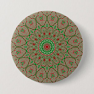 Ornamental Christmas Mandala 2 3 Inch Round Button