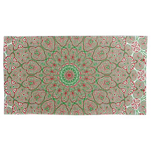 Ornamental Christmas Mandala 2 Pillowcase