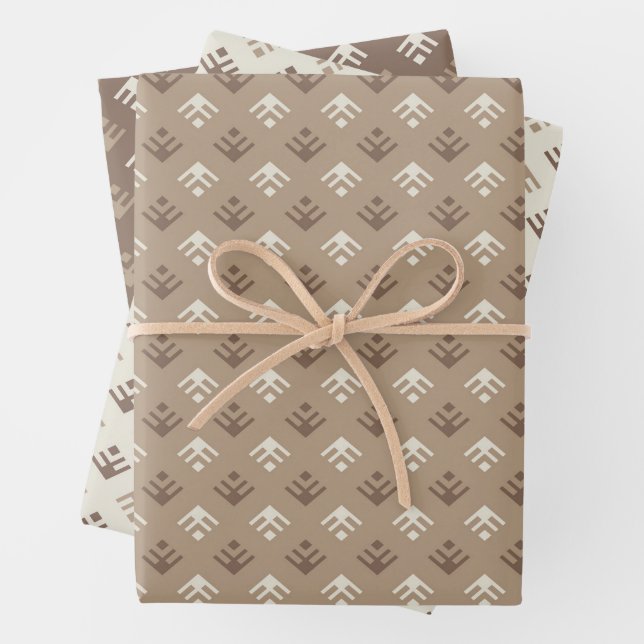 Ornamental Christmas Trees.Wrapping Paper Set of 3 (In situ)