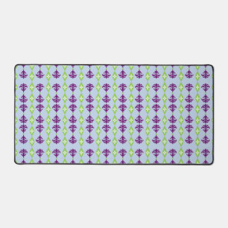 Ornamental Damask Stripe Desk Mat