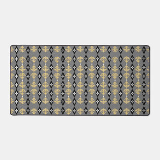 Ornamental Damask Stripe Desk Mat