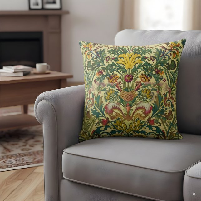 Ornamental design inspired by William Morris Throw Pillow (Creator Uploaded)