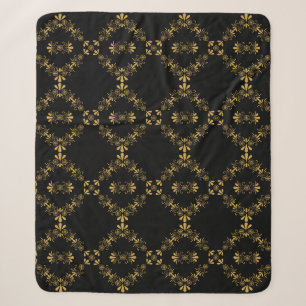 Ornamental Diamond Pattern Sherpa Blanket