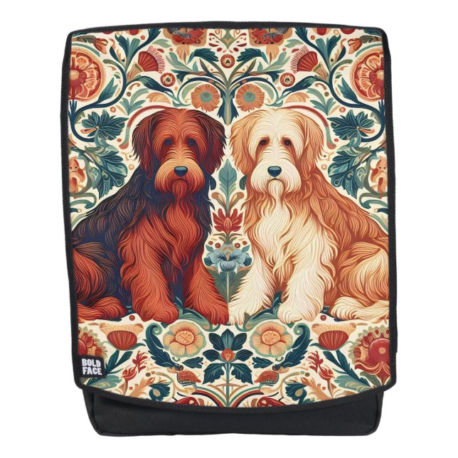 Ornamental Dogs Textile Art inspired by William Backpack (Front)