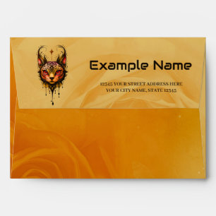 Ornamental elegance: A portrait of a cat. Envelope