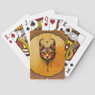 Ornamental elegance: A portrait of a cat Playing Cards