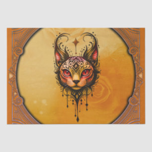 Ornamental elegance: A portrait of a cat.  Tissue Paper