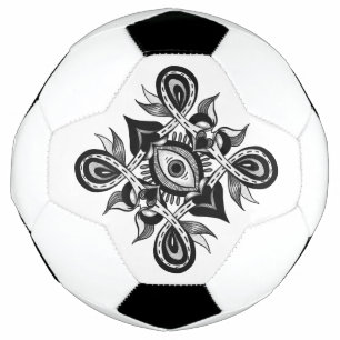 Ornamental Eye - Weirdcore Botanical Tattoo Style Soccer Ball