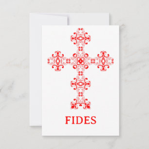 Ornamental Fides Cross Holy Card