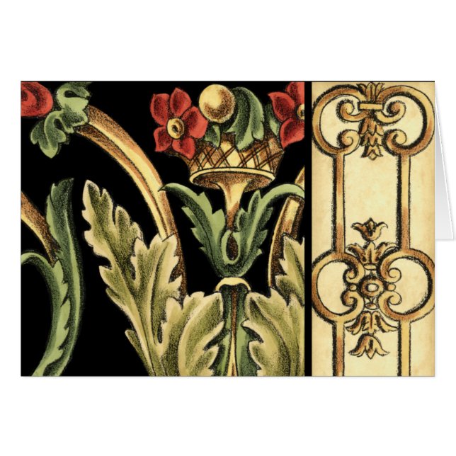 Ornamental Floral Design with Black Borders (Front Horizontal)