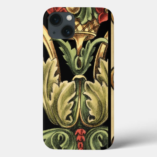 Ornamental Floral Design with Black Borders Case-Mate iPhone Case (Back)