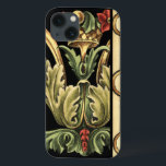 Ornamental Floral Design with Black Borders iPhone 13 Case<br><div class="desc">An ornamental painting with an attractive floral design enclosed by black borders. The green and red colours leap off the print thanks to the black background. How wonderful would this look on your wall? Purchase it and find out!</div>
