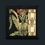 Ornamental Floral Design with Black Borders Gift Box<br><div class="desc">An ornamental painting with an attractive floral design enclosed by black borders. The green and red colours leap off the print thanks to the black background. How wonderful would this look on your wall? Purchase it and find out!</div>