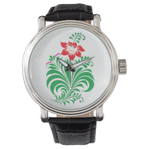 Ornamental Floral Flower Design – Elegant Watch