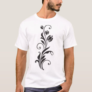 Ornamental Floral Flower Design T-Shirt