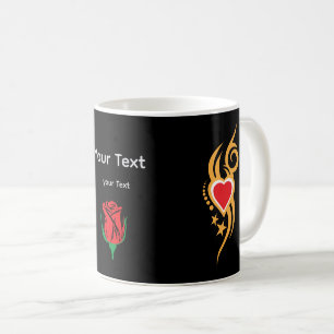 Ornamental Floral Heart Tattoo  Coffee Mug