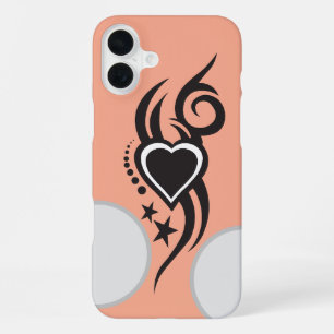 Ornamental Floral Heart Tattoo iPhone 16 Plus Case