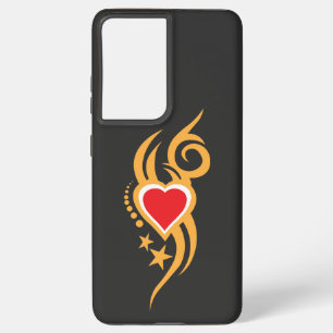 Ornamental Floral Heart Tattoo Samsung Galaxy Case