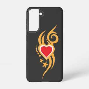 Ornamental Floral Heart Tattoo Samsung Galaxy Case