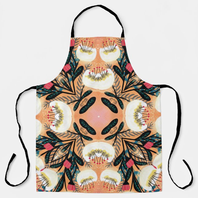 Ornamental Floral Paisley Bandanna Design Apron (Front)