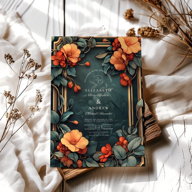 Ornamental Floral Wedding Art Nouveau Invitation (Creator Uploaded)