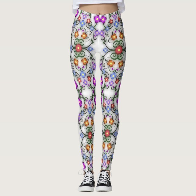 ornamental flowers leggings (Front)