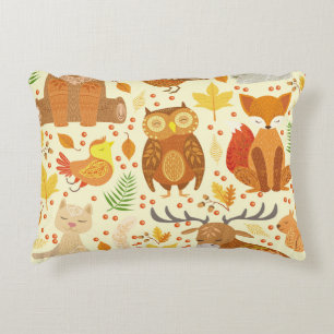 Ornamental forest animals illustration. accent pillow