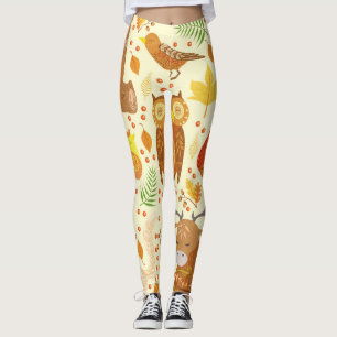 Ornamental forest animals illustration. leggings